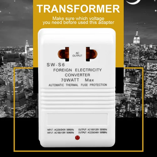 Miniatura 3 de Convertidor de voltaje, transformador de voltaje de potencia 70W 70W 110V/120V a 220V/240V 55-60HZ