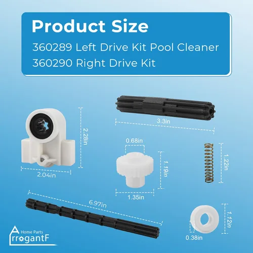 Miniatura 2 de Piezas de repuesto para limpiador de piscinas Pentair 360289 Kit de accionamiento izquierdo y Pentair 360290 Rebel Right Drive Kit Rodamientos