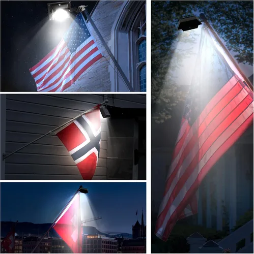 Miniatura 7 de Luz Solar para Asta de Bandera, Luz Blanca Brillante 6000K para Asta de Bandera Actualización Solar para Asta de Bandera de 5 pies 6 pies, Luces