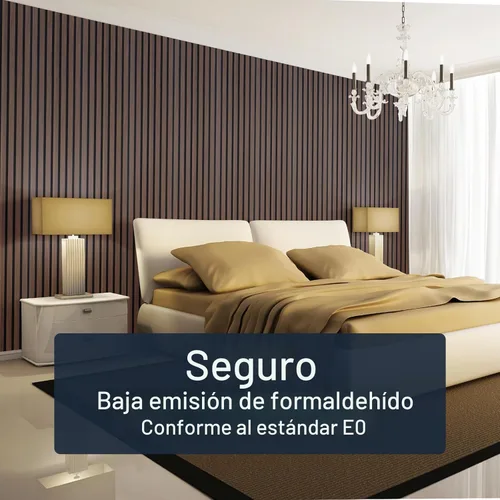 Miniatura 5 de NeatiEase Paneles de madera para pared, 4 piezas de 96 x 12.6 pulgadas, paneles de pared de listones de madera insonorizados para decoración