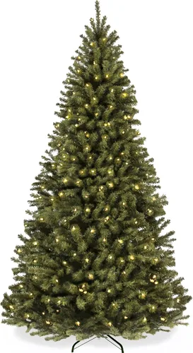 Miniatura 9 de Best Choice Products Artificial Frosted Christmas Tree, 7.5ft Premium Pre-Lit Realistic Spruce Holiday Décor w/Dense Branches, Metal Base – Blue