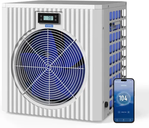 H5PRO Air-Source Pool Heat Pump 16,000BTU 4,000 Gal High Efficiency COP6.0 Energy Save 50% Above Smart WiFi Control 110V
