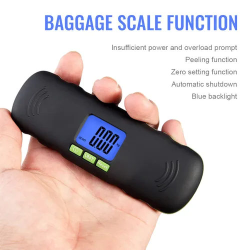 Miniatura 3 de UNIWEIGH Báscula digital de equipaje, báscula portátil de equipaje colgante de 110 libras con retroiluminación para viajes, báscula