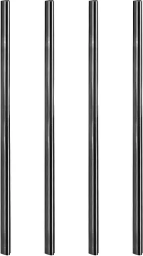 uxcell 4 popotes de metal reutilizables, 8.5 pulgadas, con forma de corazón, de acero inoxidable para beber batidos, bebidas frías, bebidas (negro)