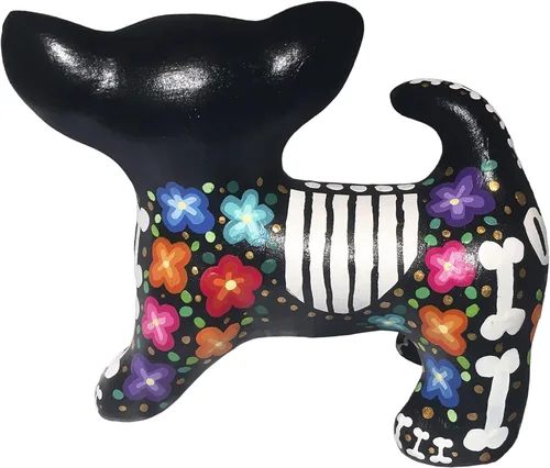 Miniatura 4 de Dia de Muertos. Perro de Catrina. Artesanía Mexicana. Monumento a las mascotas, recuerdo. Figura de cerámica para la decoración del Día de Muertos