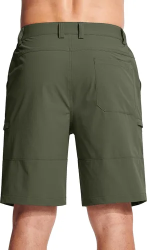 Miniatura 3 de MAGCOMSEN Pantalones cortos de senderismo para hombre, 5 bolsillos, resistentes al agua, antidesgarros, secado rápido, para exteriores, pantalones