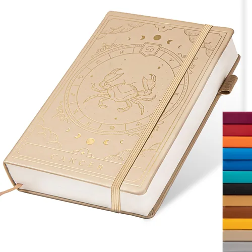 Miniatura 12 de TIEFOSSI - Cuaderno de bolsillo con tapa dura punteado A5, papel de escritura de 100 g/m² de 400 páginas, cuaderno organizador para mujeres, Acuario