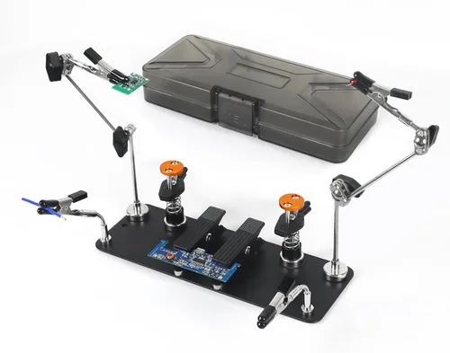 Miniatura 11 de Abrazadera de manos auxiliares de metal, soporte de soldadura de tercera mano ajustable para electrónica, manualidades DIY, manualidades, joyería