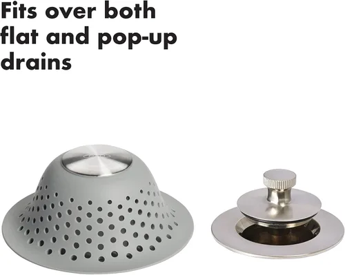 Miniatura 4 de OXO Good Grips Protector de Drenaje de Silicona para Desagües Emergentes y Regulares, Gris, Talla Única y Good Grips Protector de Drenaje de Ducha