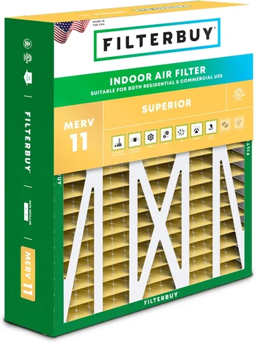 Miniatura 26 de Filterbuy Filtro de aire MERV 11 de 10 x 17 x 2 pulgadas para defensa superior de mascotas y alergias (paquete de 1), filtros exteriores plisados