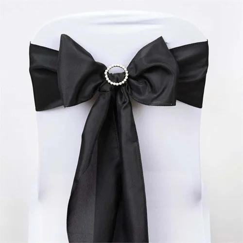 Miniatura 14 de Efavormart 5 piezas de fajas para sillas de poliéster color beige con lazos para decoración de sillas en bodas, eventos, suministros para decoración