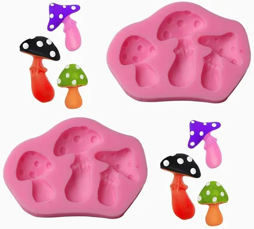 Miniatura 6 de Molde de silicona en forma de hongo 3D de resina para postres de bricolaje, chupitos de gelatina de cristal, cubitos de hielo, pasta de goma