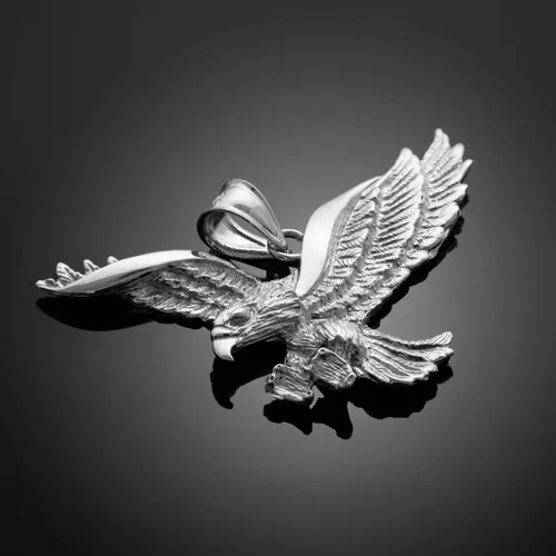 Miniatura 5 de Animal Kingdom Colgante de plata de ley 925 con águila voladora Plata esterlina