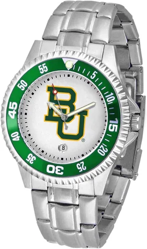 Miniatura 37 de SunTime Reloj de cuarzo de 1.575 in para hombre, correa de acero inoxidable de 0.787 in, esfera Gameday Tulane ola verde