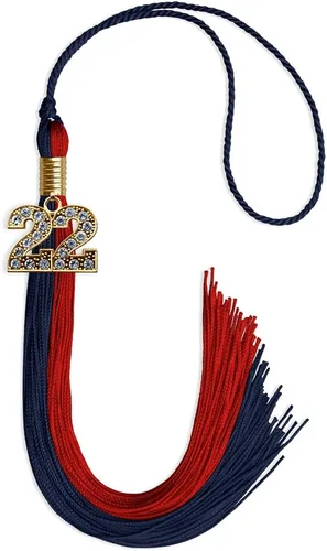 Miniatura 189 de Endea Graduation Borla de doble color con dije dorado (negro/oro brillante, 2022)