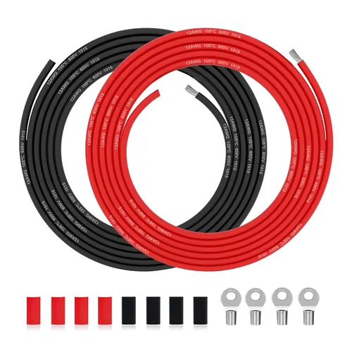 Miniatura 14 de Cable eléctrico 4 AWG calibre 4 UL1015, longitud de 19.7 pies (9.84 pies negro y 9.84 pies rojo), cable de cobre estañado, adecuado para sistemas