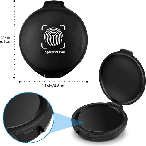 Miniatura 5 de ERKOON Paquete de 6 almohadillas de tinta de huellas dactilares, almohadilla de tinta para huellas dactilares para suministros notariales, Paquete