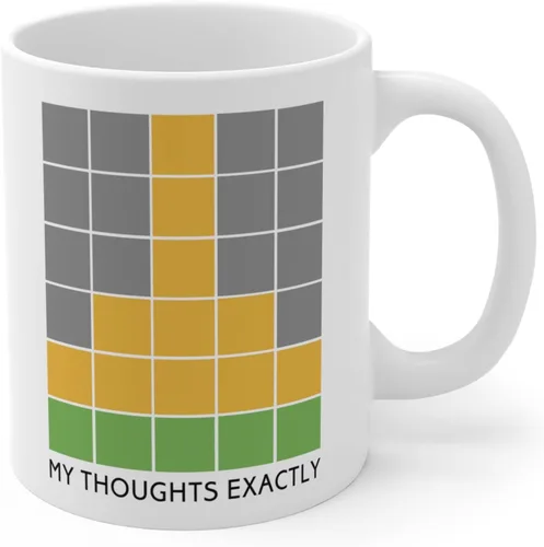 Miniatura 3 de My Thoughts Exactly Middle Finger Wordle Mug – Regalo divertido para los amantes de las palabras – Idea única – Bonita taza de café de 11 onzas