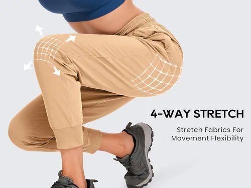 Miniatura 3 de CRZ YOGA Pantalones deportivos para mujer, impermeables, para exteriores, golf, atléticos, ligeros, con bolsillos con cremallera, de 27 pulgadas