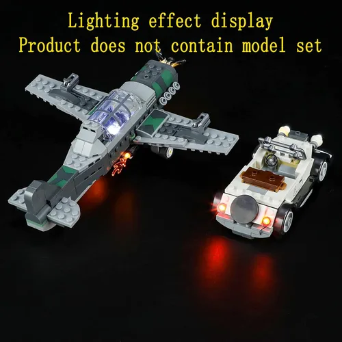 Miniatura 7 de GEAMENT Kit de luces LED compatible con Lego Fighter Plane Chase, para Indiana Jones 77012 (juego de modelos no incluidos)