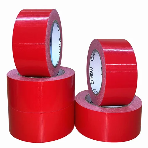Miniatura 6 de COSIMIXO Paquete de 5 cintas adhesivas rojas resistentes, 2 pulgadas x 30 yardas, fuerte, flexible, sin residuos, para todo tipo de clima y desgarro