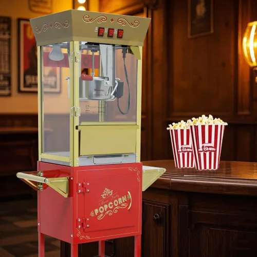 Miniatura 4 de Nostalgia - Máquina para hacer palomitas de maíz con carrito – Carrito profesional con hervidor de 12.5 onzas que hace hasta 20 tazas – Máquina Rojo