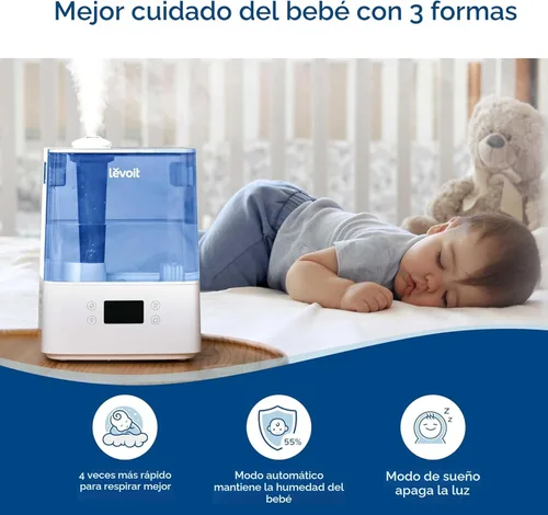 Miniatura 6 de LEVOIT Classic300S Humidificador ultrasónico inteligente de llenado superior, tanque extra grande de 6 litros para toda la familia, aplicación