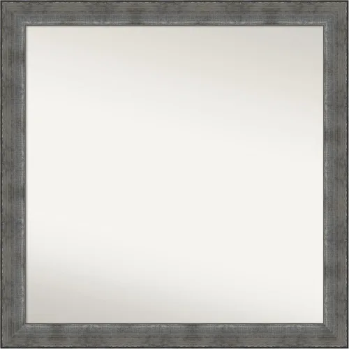 Miniatura 86 de Amanti Art Espejo de baño plateado para sobre el fregadero, 24 x 24 pulgadas, espejo cuadrado de peltre forjado a medida, marco de madera casual
