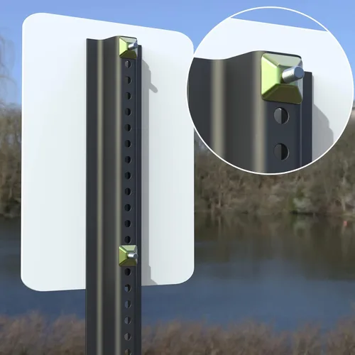 Miniatura 6 de Kit de montaje de poste antirrobo de 8 piezas para poste de canal U, pernos y tuercas de montaje de poste de señal, perno de 2.5 pulgadas