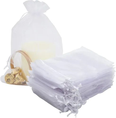 Miniatura 14 de Bolsas de Regalo de Organza 100 Piezas con Cordón 4x6 pulgadas Azul Marino para Baby Shower, Cumpleaños de Niña, Recuerdos de Fiesta, Boda