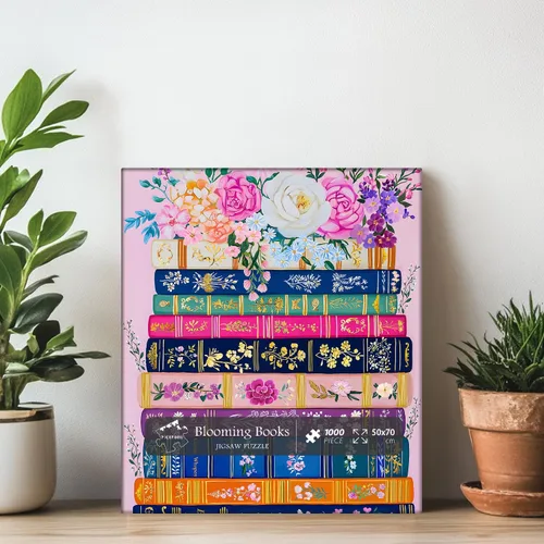 Miniatura 7 de PICKFORU - Rompecabezas de 1000 piezas con diseño de flores silvestres para adultos, diseño floral de primavera imposible para amantes de los libros