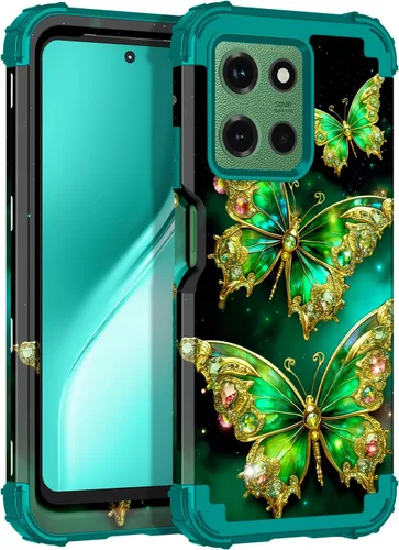 Miniatura 15 de LONTECT Funda para Moto Edge 2021, Moto Edge 5G UW, funda floral a prueba de golpes, 3 en 1, híbrida resistente, resistente, funda protectora