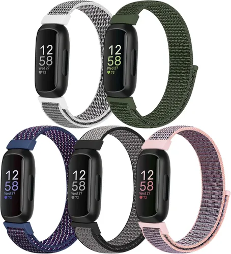 Miniatura 9 de Bcuckood Correa de nailon compatible con Fitbit Inspire 3/2/HR/Fitbit Ace 3/2, correa deportiva de nailon suave, transpirable, ajustable, correa