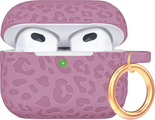 Miniatura 68 de Funda de silicona con flores compatible con AirPods Pro 2019, Gawnock - Funda suave y flexible para imprimir para mujeres y niñas con llavero - Flor