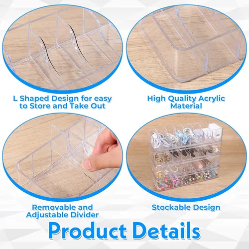 Miniatura 3 de Organizador de almacenamiento de cables de plástico transparente con 40 bridas de silicona, caja organizadora de cables con tapa para organización