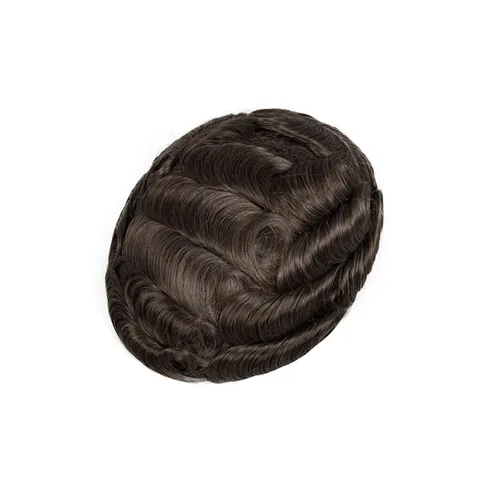 Miniatura 8 de Amiable toupee para hombres piel fina suave PU con encaje frontal de 1.5 pulgadas 8 x 10 pulgadas, 0.002 in, cabello humano virgen europeo, piezas #7