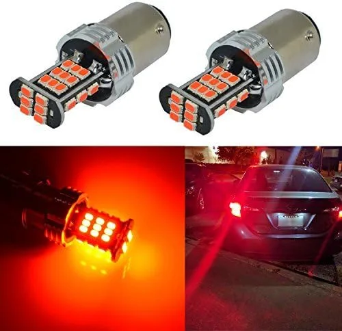 Alla Lighting Bombillas LED rojas superbrillantes BAY15D 1157 para coches, camiones, intermitentes, freno y freno de repuesto, 1000 lúmenes 2057