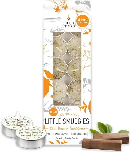 Miniatura 16 de SOUL STICKS Paquete de 12 velas Little Smudgies para limpieza de casa, meditación, curación de chakras, fabricadas con cristales y hierbas
