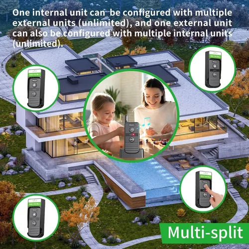 Miniatura 4 de Timbre inalámbrico, intercomunicadores inalámbricos para el hogar, sistema de intercomunicación inalámbrico de largo alcance de 4900 pies