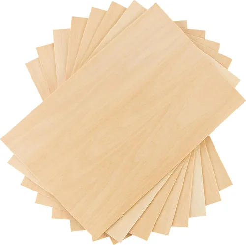 Hammont Hojas de tilo - Paquete de hojas de madera láser de 8 a 12 x 8 pulgadas, madera fina de 1/16 para manualidades, tablero de madera