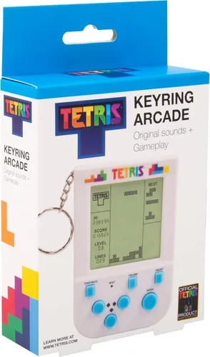Miniatura 9 de Tetris Mini llavero de mano para juegos de arcade, juego de tetris portátil con 15 niveles, efectos de sonido clásicos, llavero consola