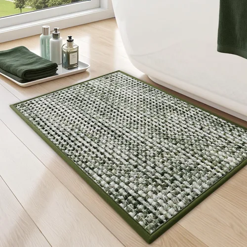 LUMI Tapetes para baño, de felpilla suave antideslizante, absorbente, de secado rápido, lavables a máquina, tapetes de baño para baño de ajuste fino