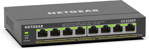 Miniatura 11 de NETGEAR Switch PoE Gigabit Ethernet Easy Smart Managed Essentials de 5 puertos (GS305EP) - con 4 x PoE+ @ 63W, para montaje en escritorio o en pared
