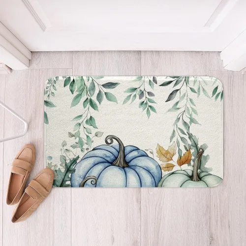 Miniatura 21 de Erosebridal Thanksgiving Turkey Bathroom Rugs - Fall Leaves Pumpkin Bath Mat for Kids Adults, Vintage Autumn Harvest Door Mat 16 x 24 Inch Rustic