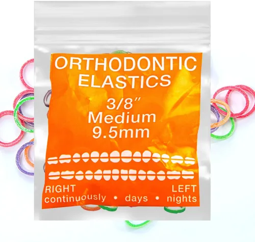 Miniatura 9 de Gomas elásticas de látex neón 100 unidades Bandas elásticas ortodónticas Bandas de goma dentales para uso intraoral Fabricadas en EE. UU. Ligeras