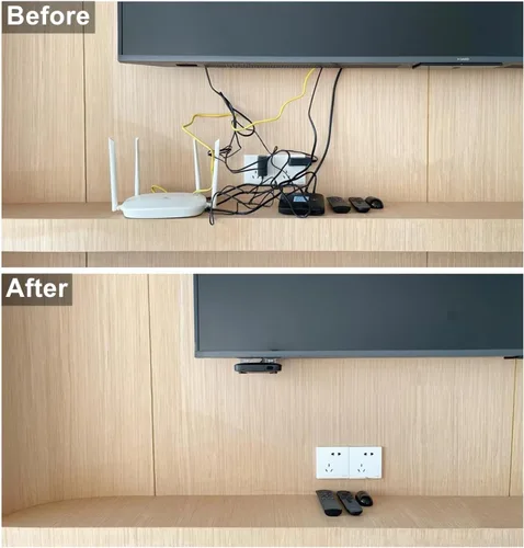 Miniatura 6 de Paquete de 2 ocultadores de cables de TV para pared, agujero de 1.97 pulgadas (50mm), kit de gestión de cables en pared, incluye 2 pasacables y 1