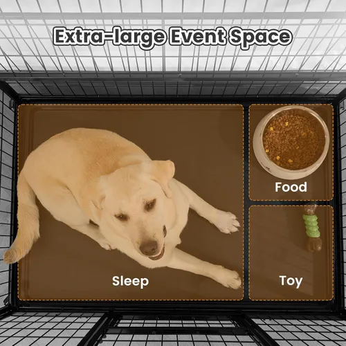 Miniatura 6 de Gardner Pet Jaula para perros resistente de 43 pulgadas con ruedas, jaula de metal plegable para perros pequeños y grandes, jaula indestructible