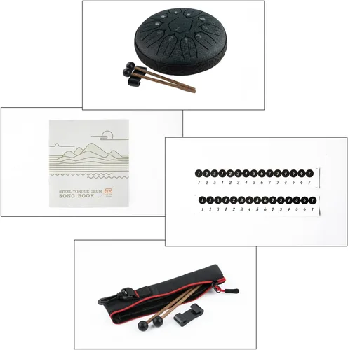Miniatura 3 de Tambor de Lengua de Acero, Tambor Handpan Ubblove 11 Notas 6 Pulgadas Instrumentos de Percusión con Mazos Bolsa para Meditación Educación Musical 6