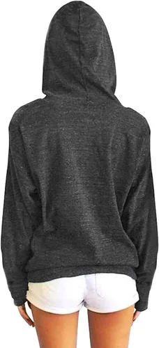 Miniatura 2 de Muicy Sudaderas con capucha para mujer, camiseta de manga larga casual con bolsillos