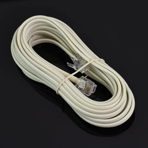 Miniatura 9 de Cable de extensión de teléfono modular RJ11 6P4C Cable de línea de cable de teléfono (7 pies, beige) (33201)